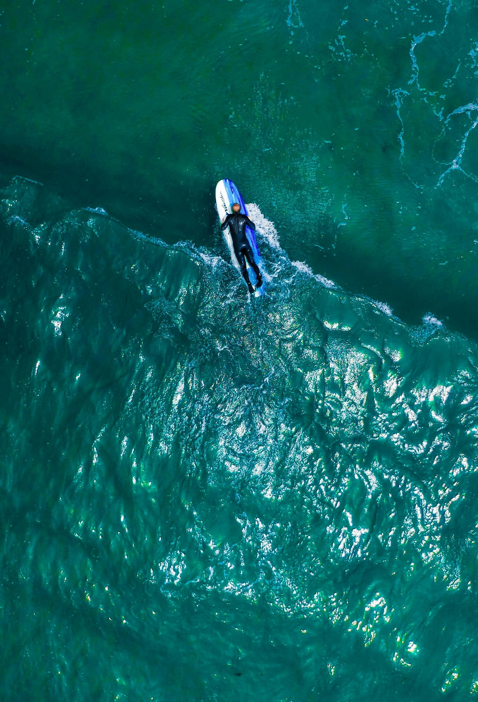 Surfer riding wave in Unawatuna